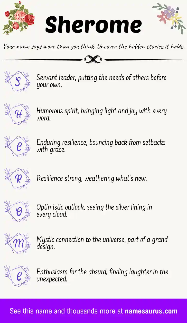 Acrostic poem about Sherome.
