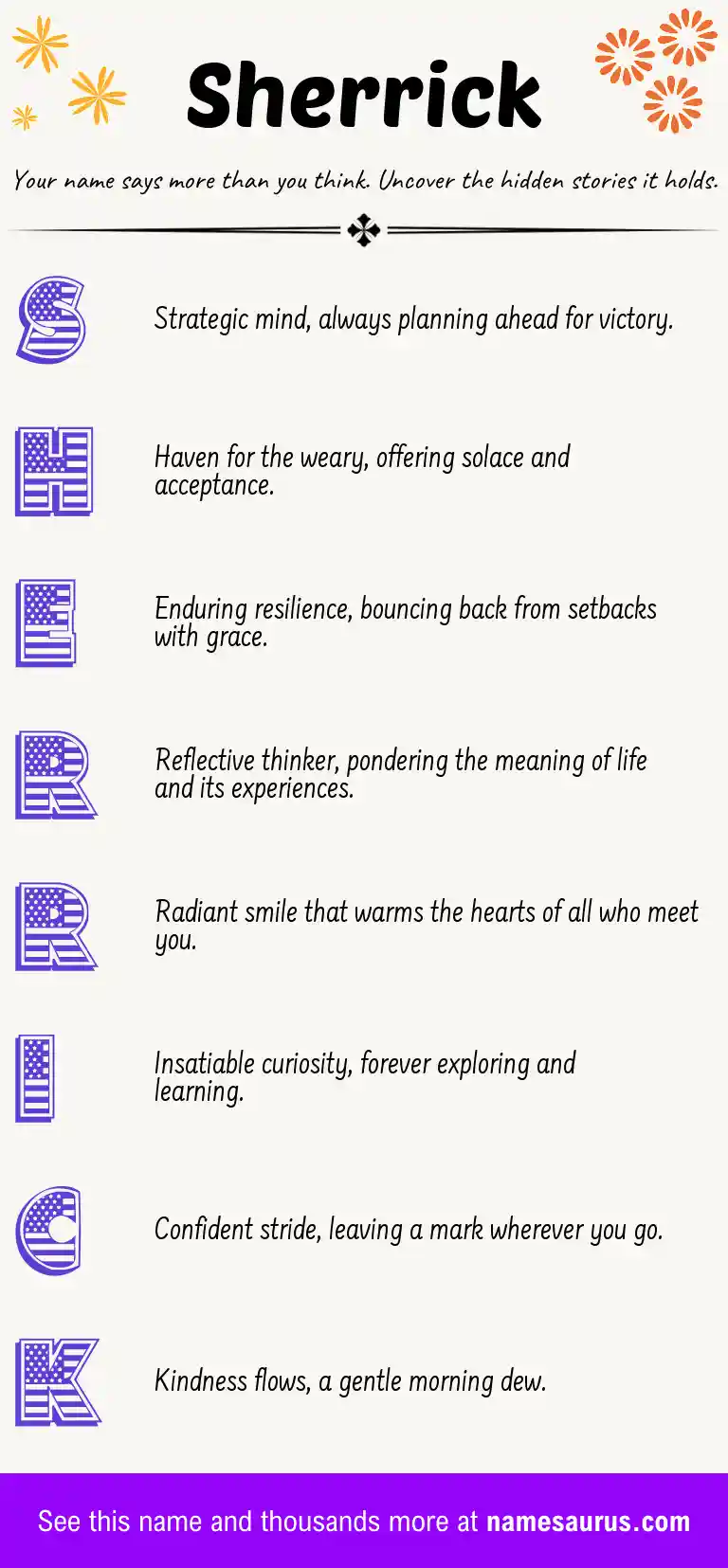 Acrostic poem about Sherrick.