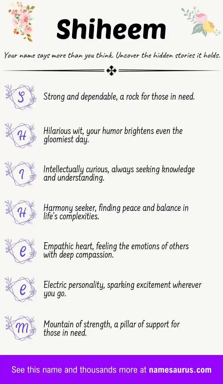 Acrostic poem about Shiheem.