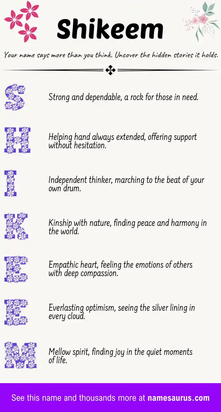 Acrostic poem about Shikeem.