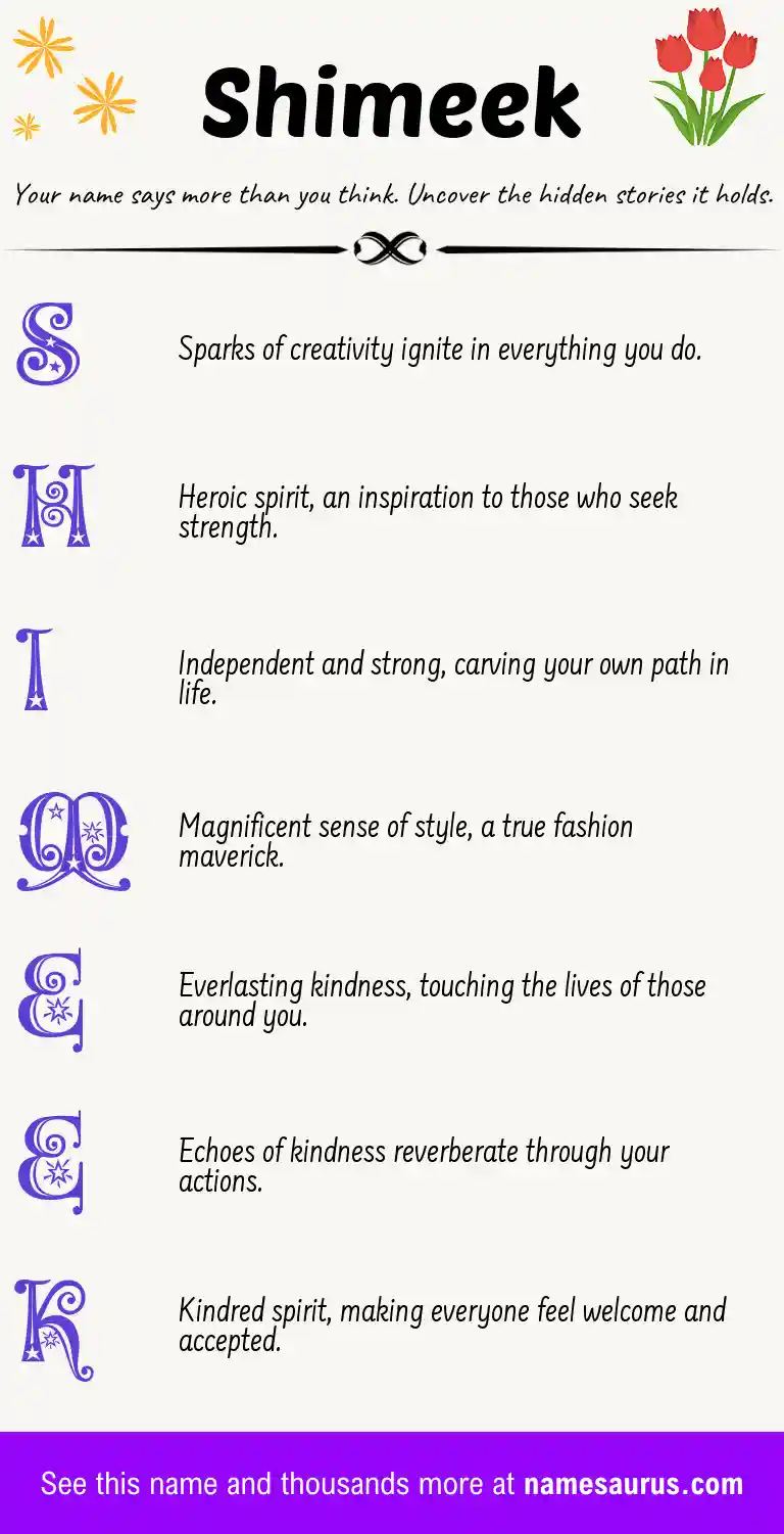 Acrostic poem about Shimeek.