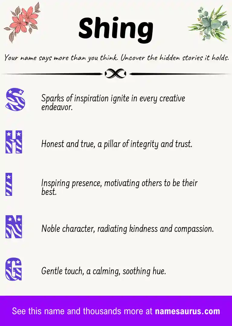 Acrostic poem about Shing.