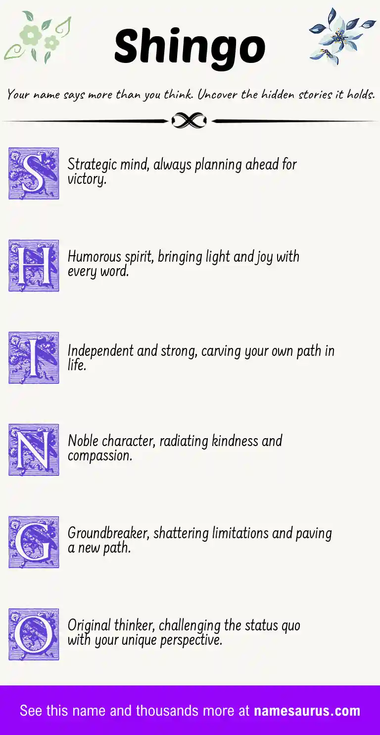 Acrostic poem about Shingo.