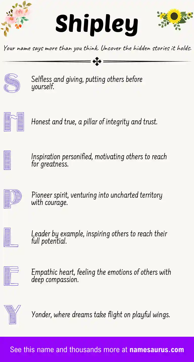 Acrostic poem about Shipley.