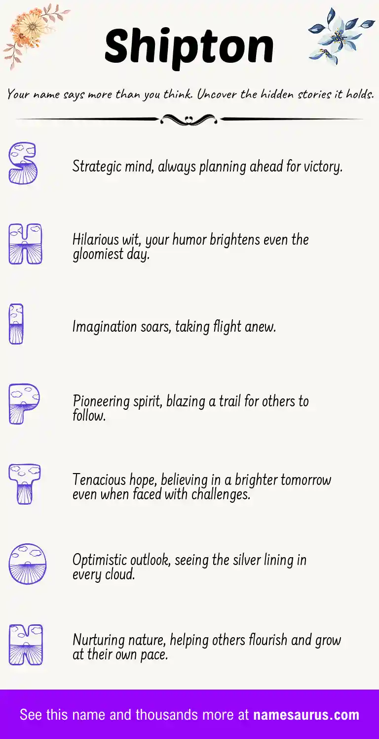 Acrostic poem about Shipton.