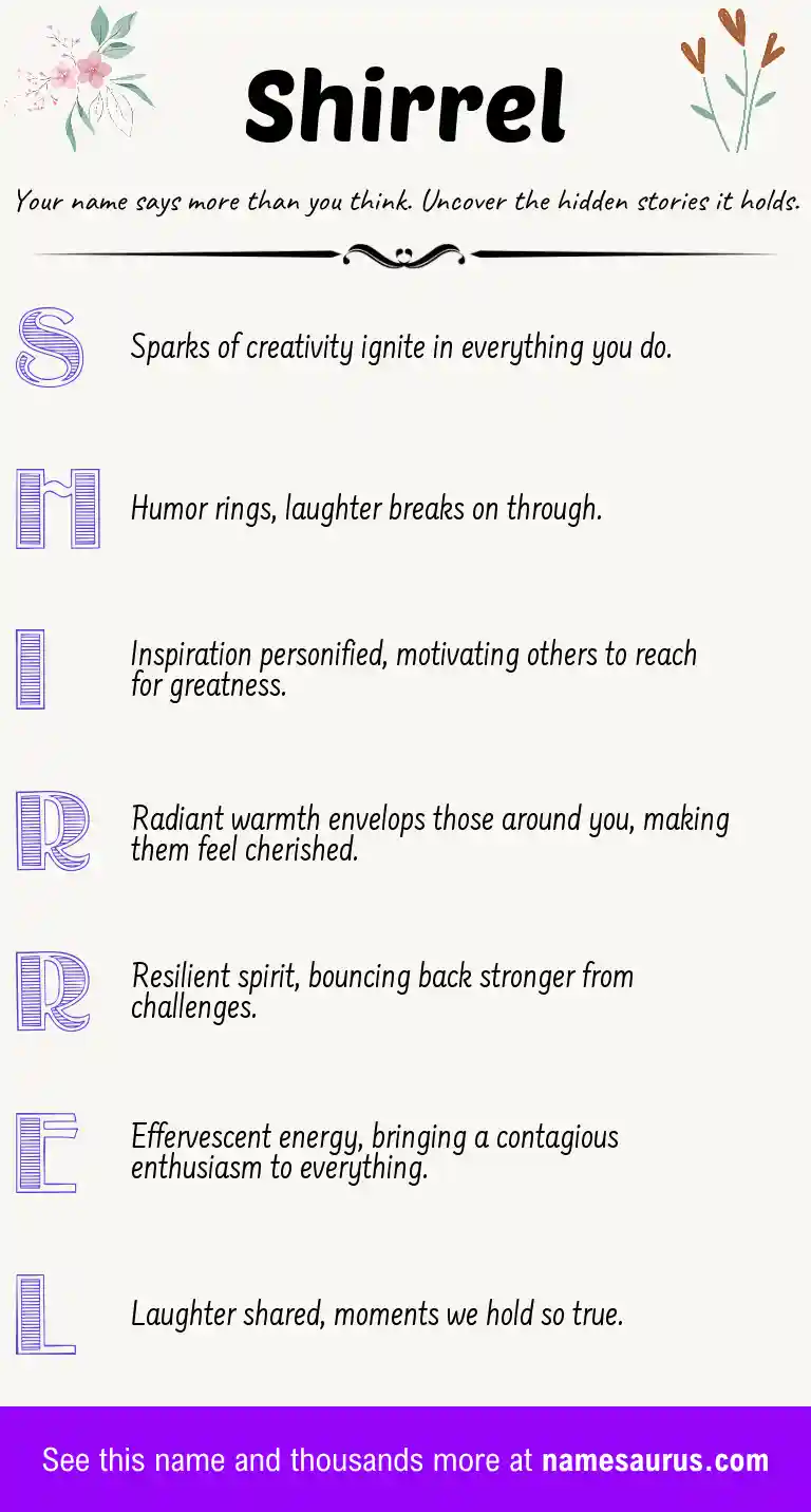 Acrostic poem about Shirrel.