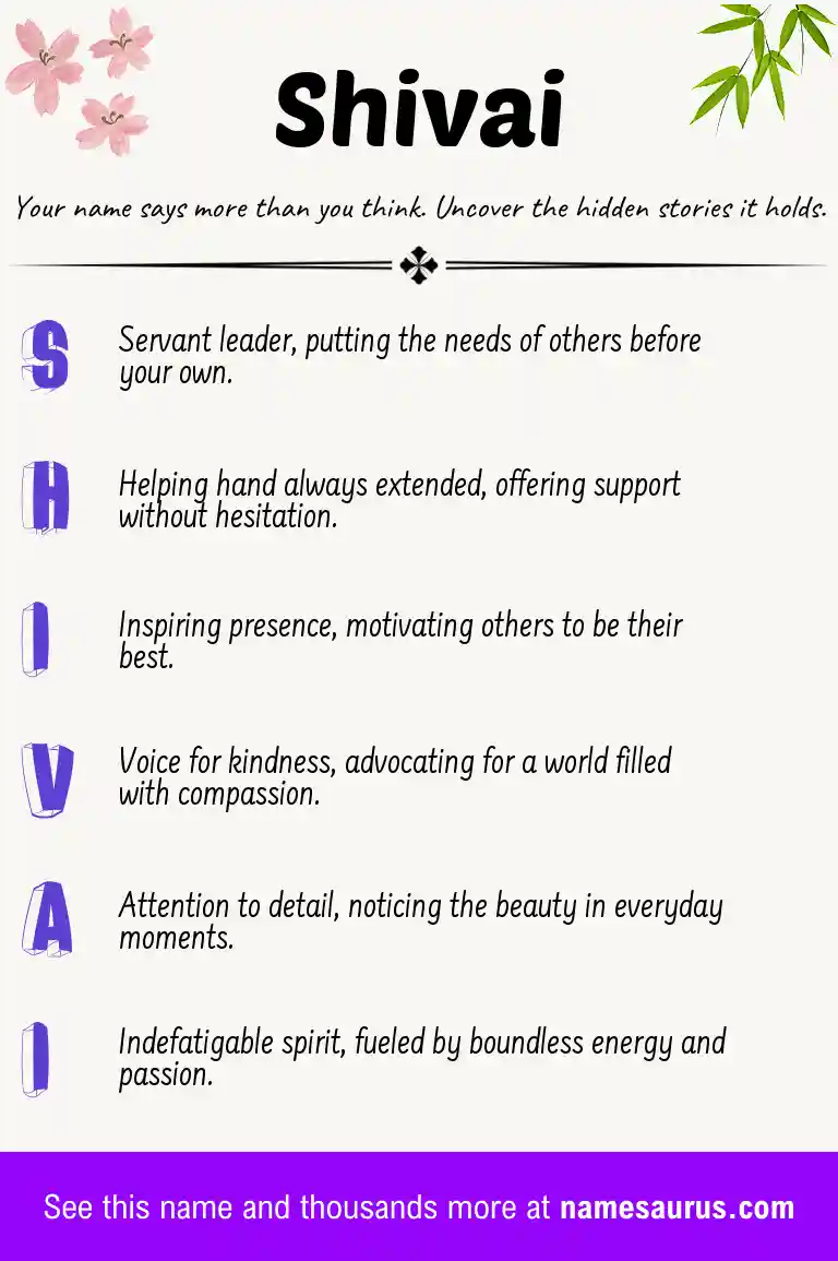 Acrostic poem about Shivai.