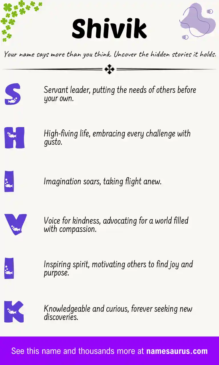 Acrostic poem about Shivik.