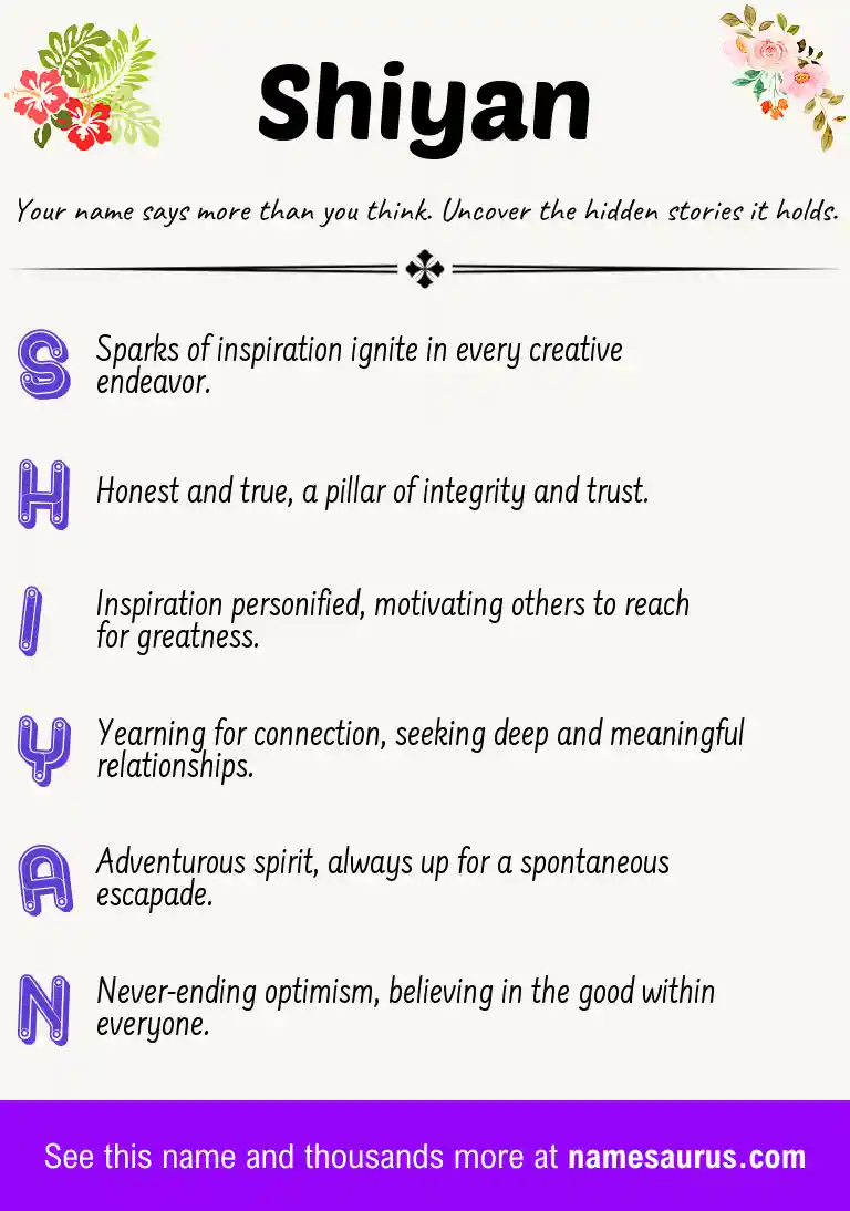 Acrostic poem about Shiyan.