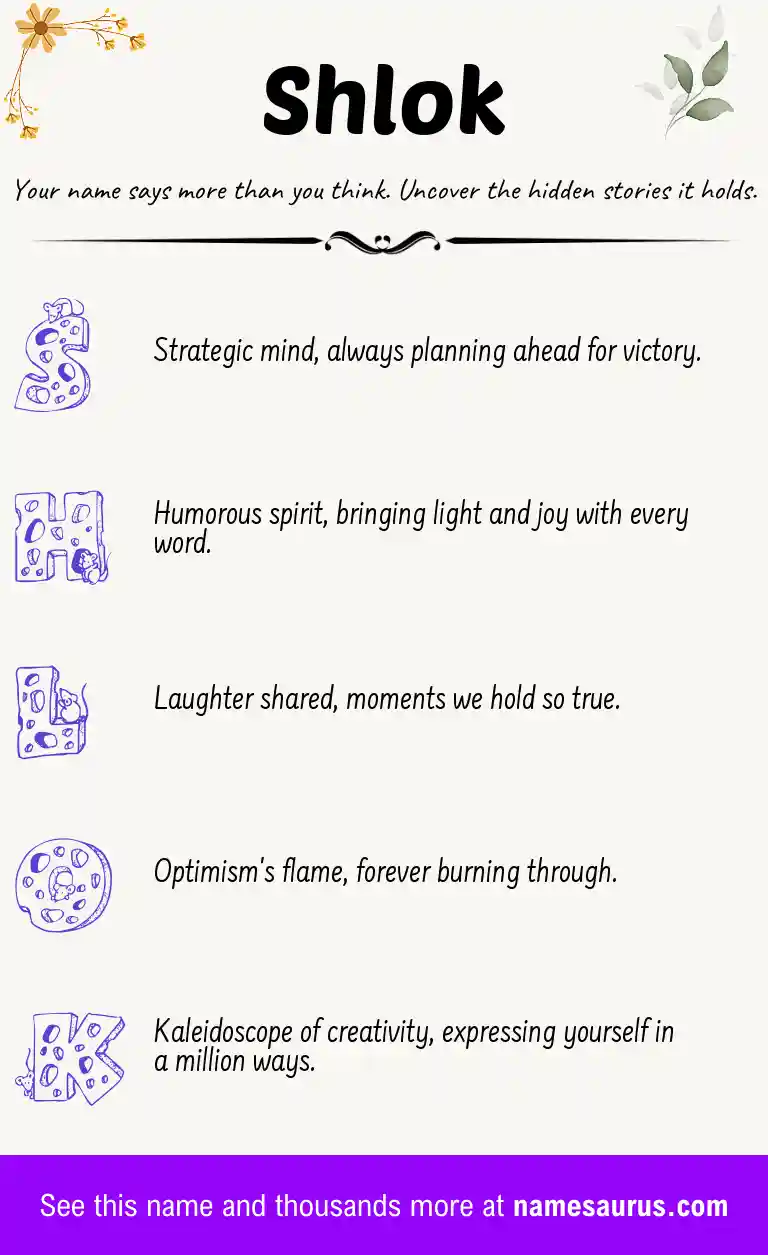 Acrostic poem about Shlok.