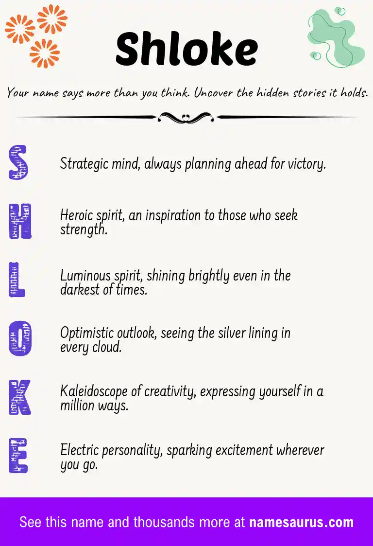 Acrostic poem about Shloke.
