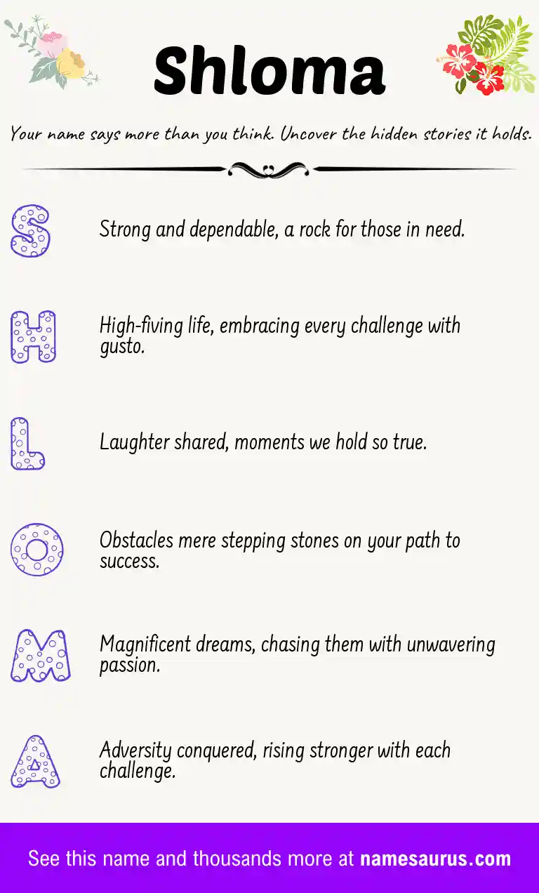 Acrostic poem about Shloma.