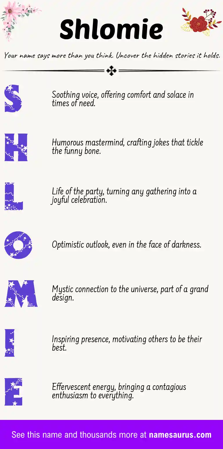 Acrostic poem about Shlomie.