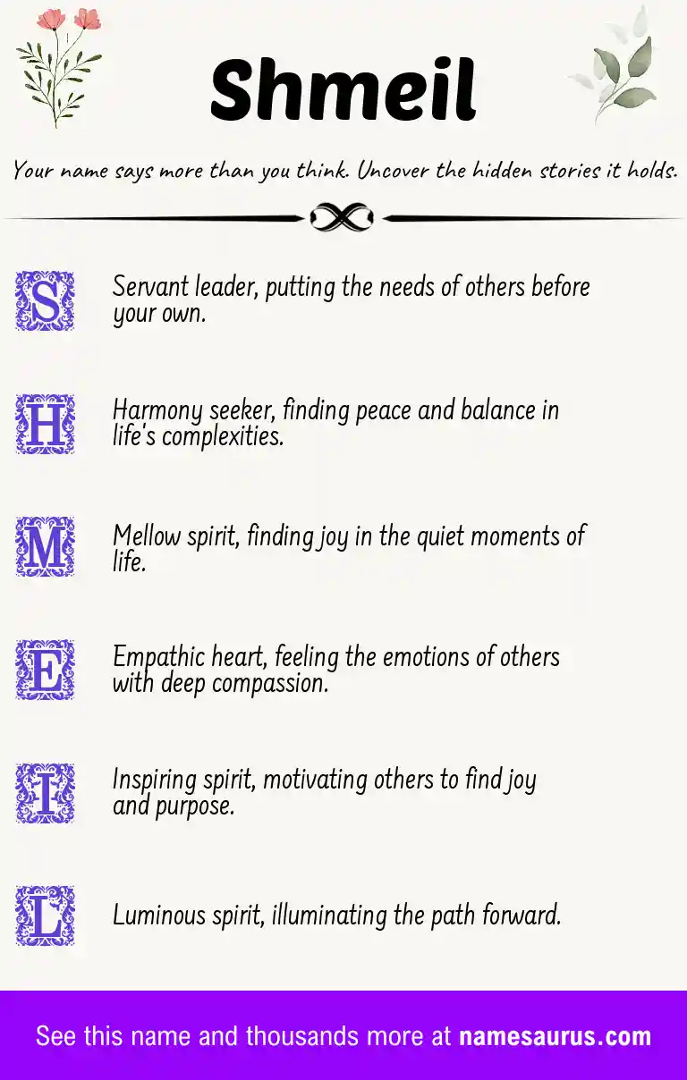Acrostic poem about Shmeil.