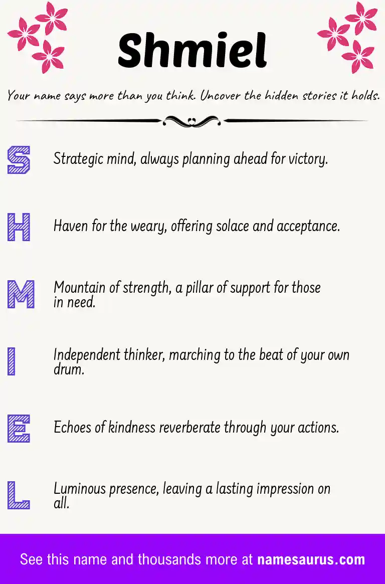 Acrostic poem about Shmiel.