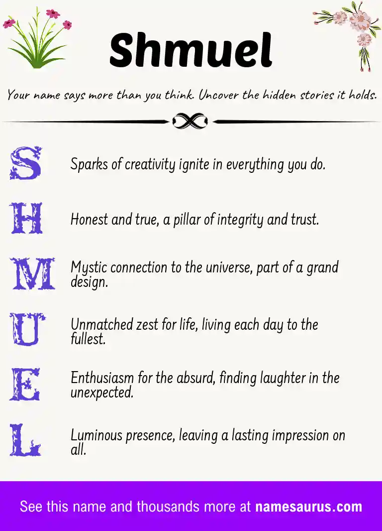 Acrostic poem about Shmuel.