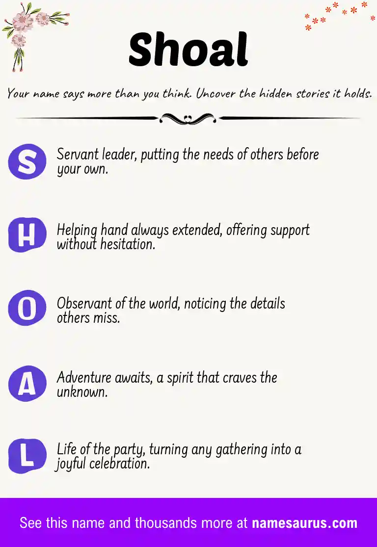 Acrostic poem about Shoal.