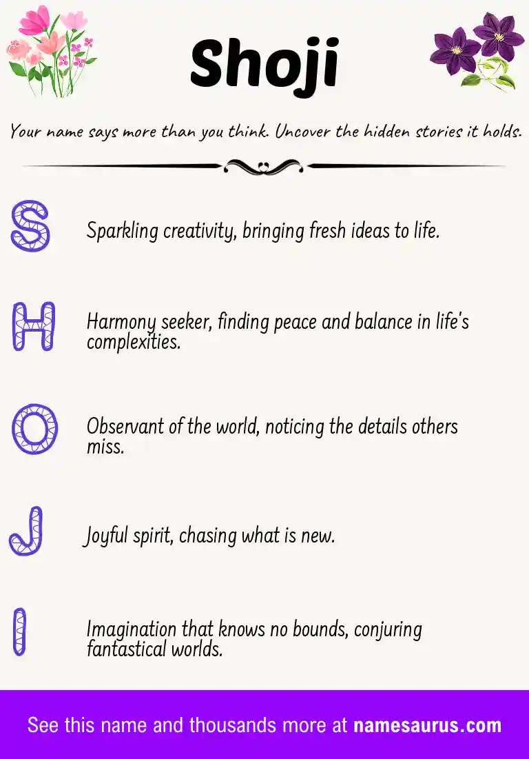 Acrostic poem about Shoji.