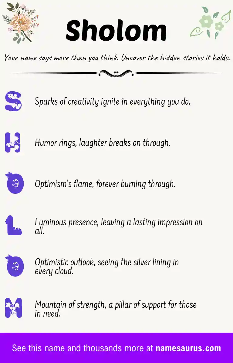 Acrostic poem about Sholom.