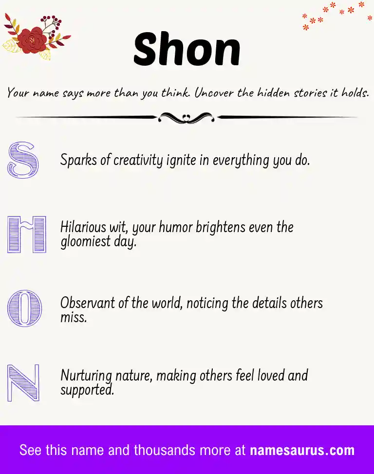 Acrostic poem about Shon.