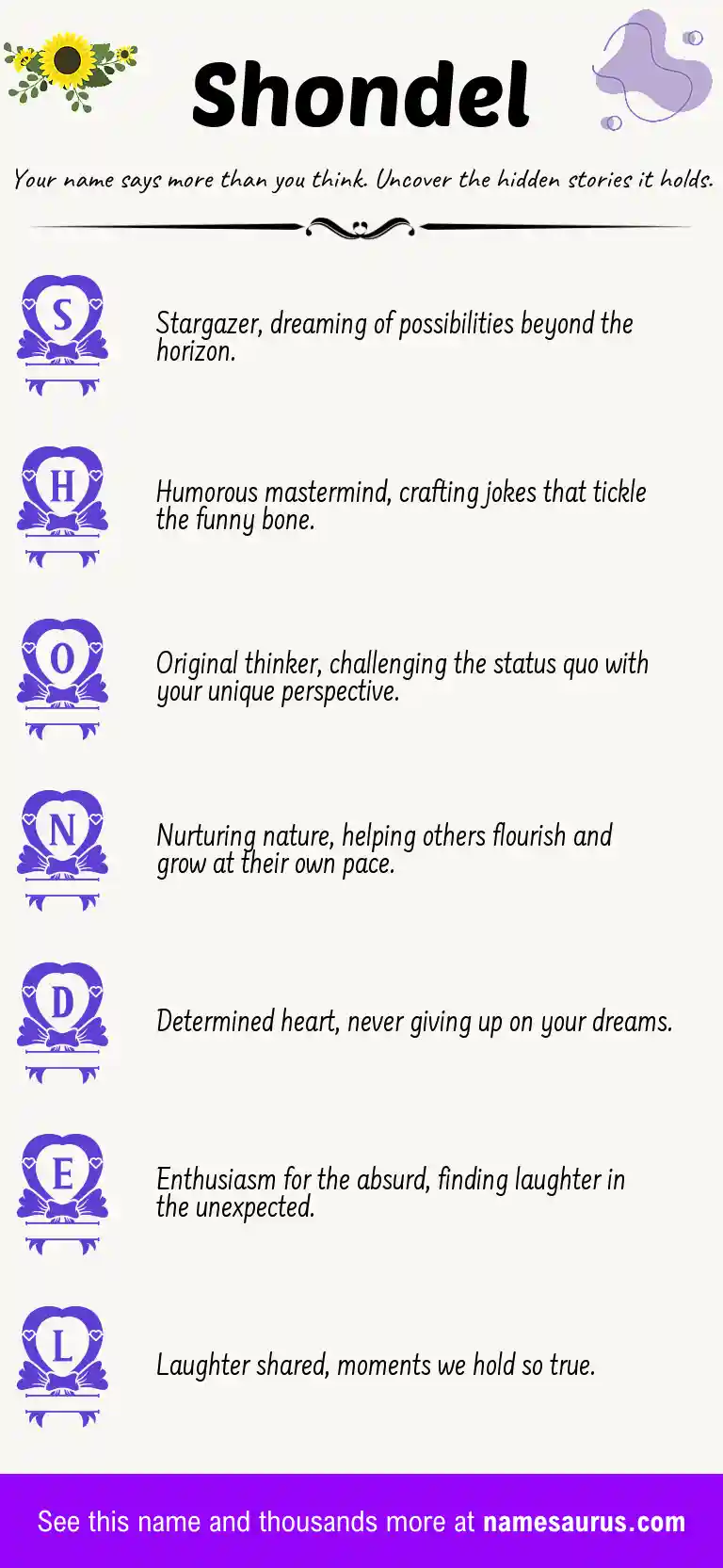 Acrostic poem about Shondel.