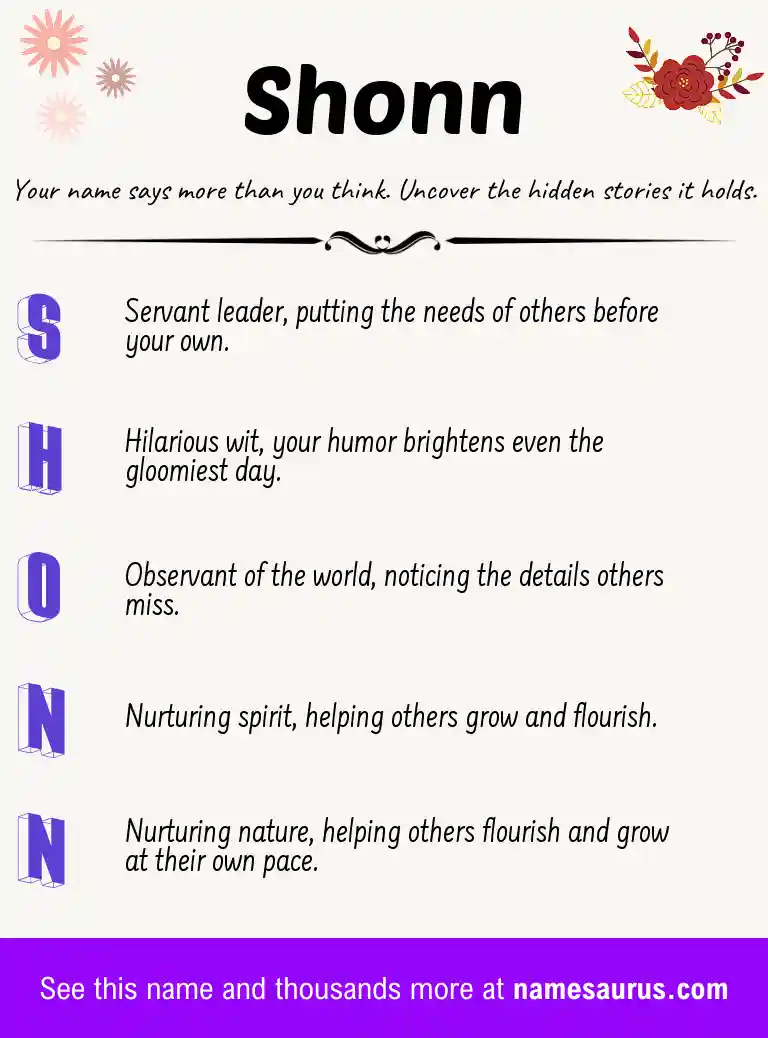 Acrostic poem about Shonn.