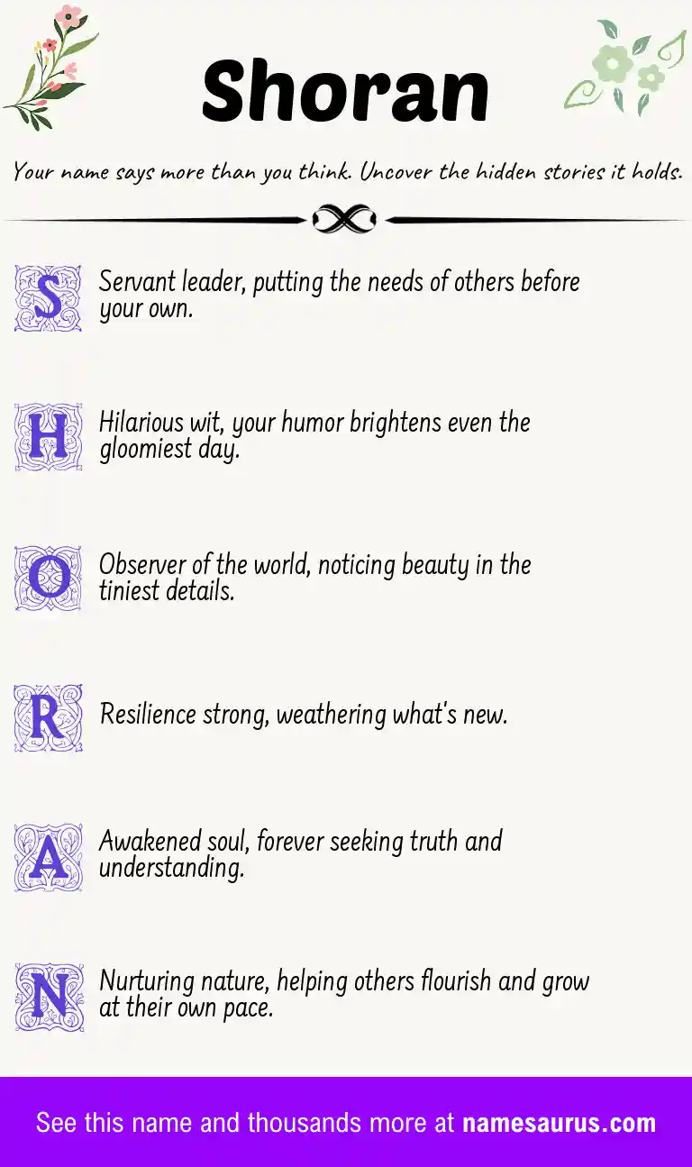 Acrostic poem about Shoran.