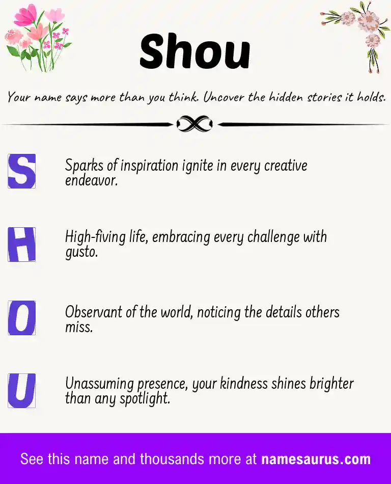 Acrostic poem about Shou.