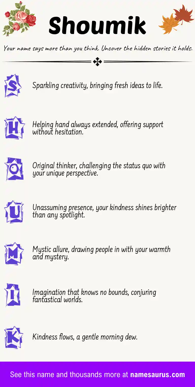Acrostic poem about Shoumik.