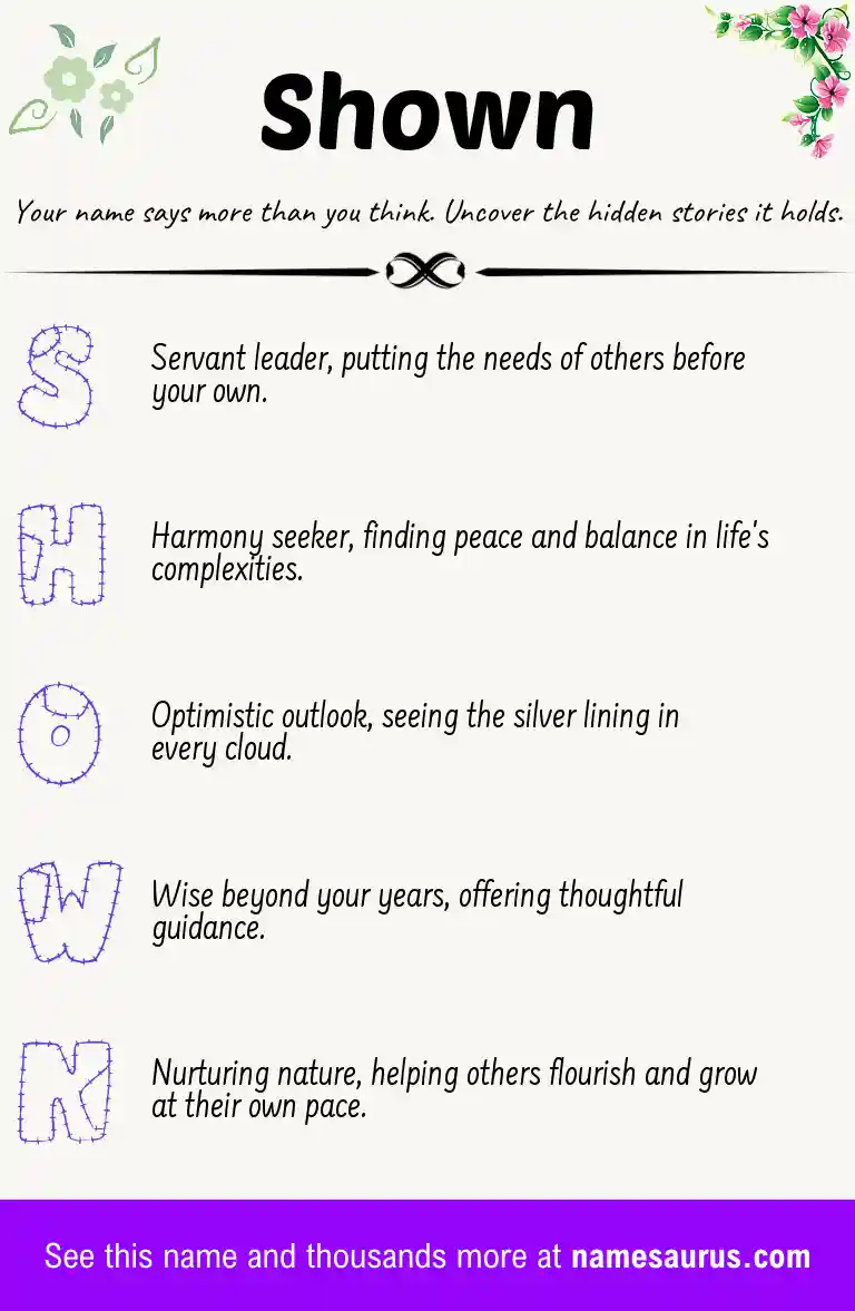 Acrostic poem about Shown.