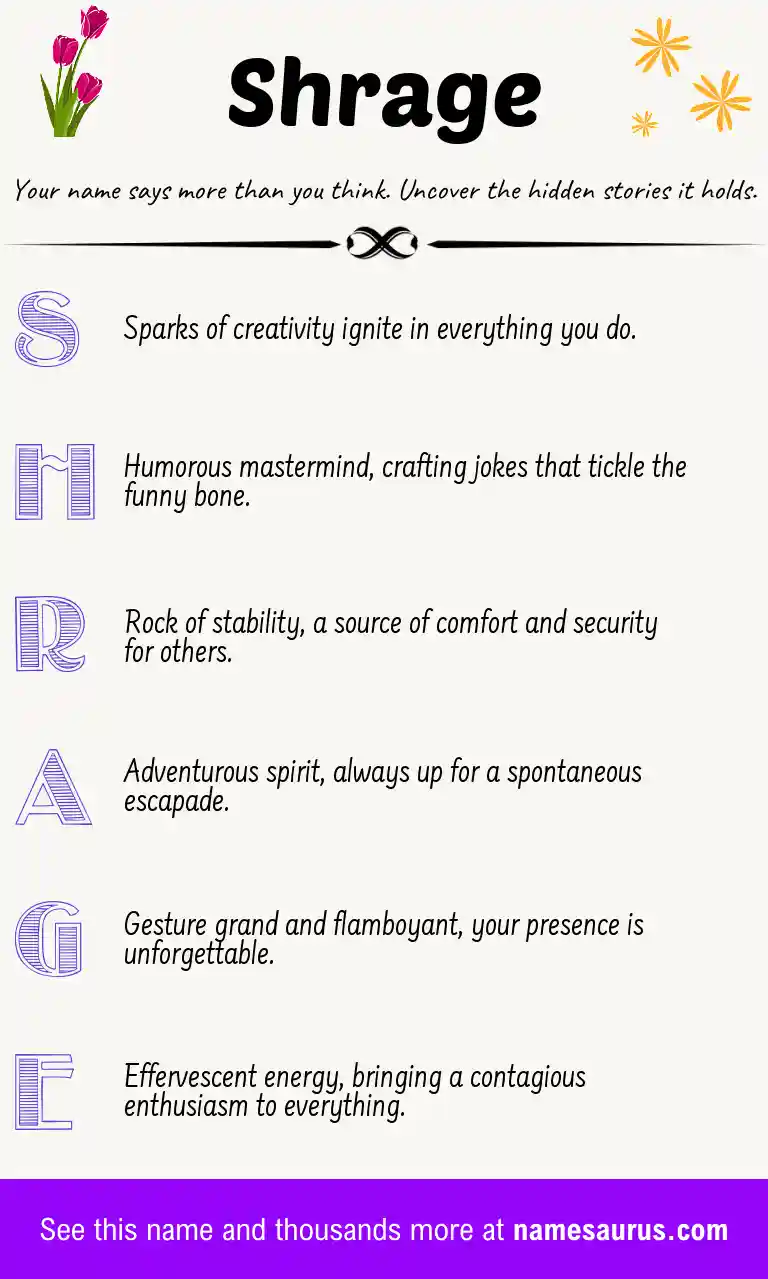 Acrostic poem about Shrage.