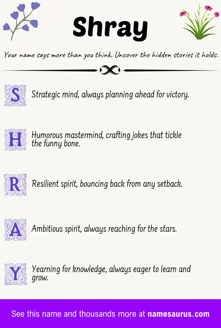 Acrostic poem about Shray.