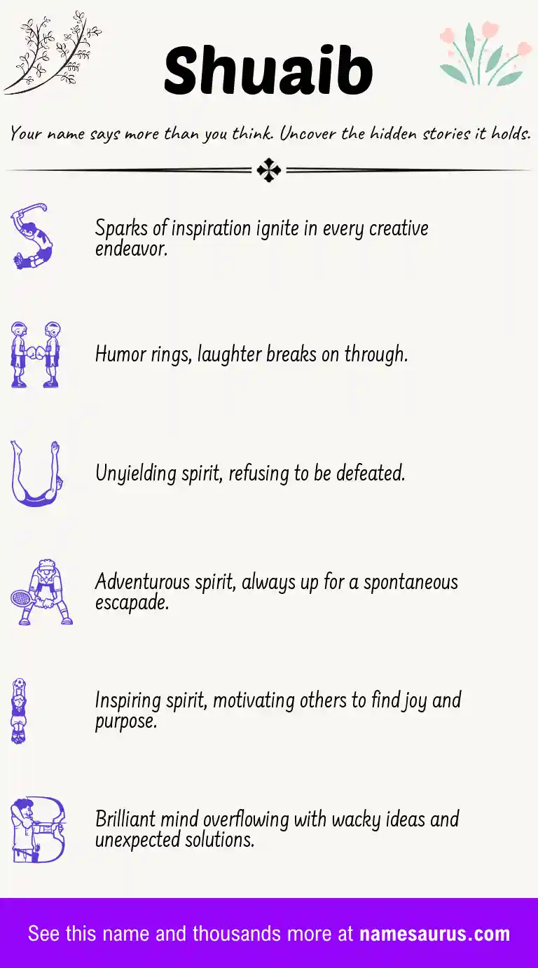 Acrostic poem about Shuaib.