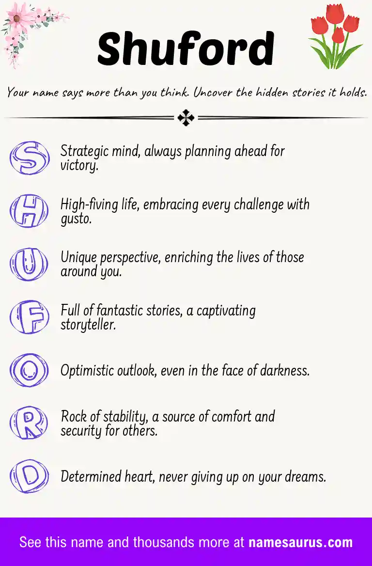 Acrostic poem about Shuford.
