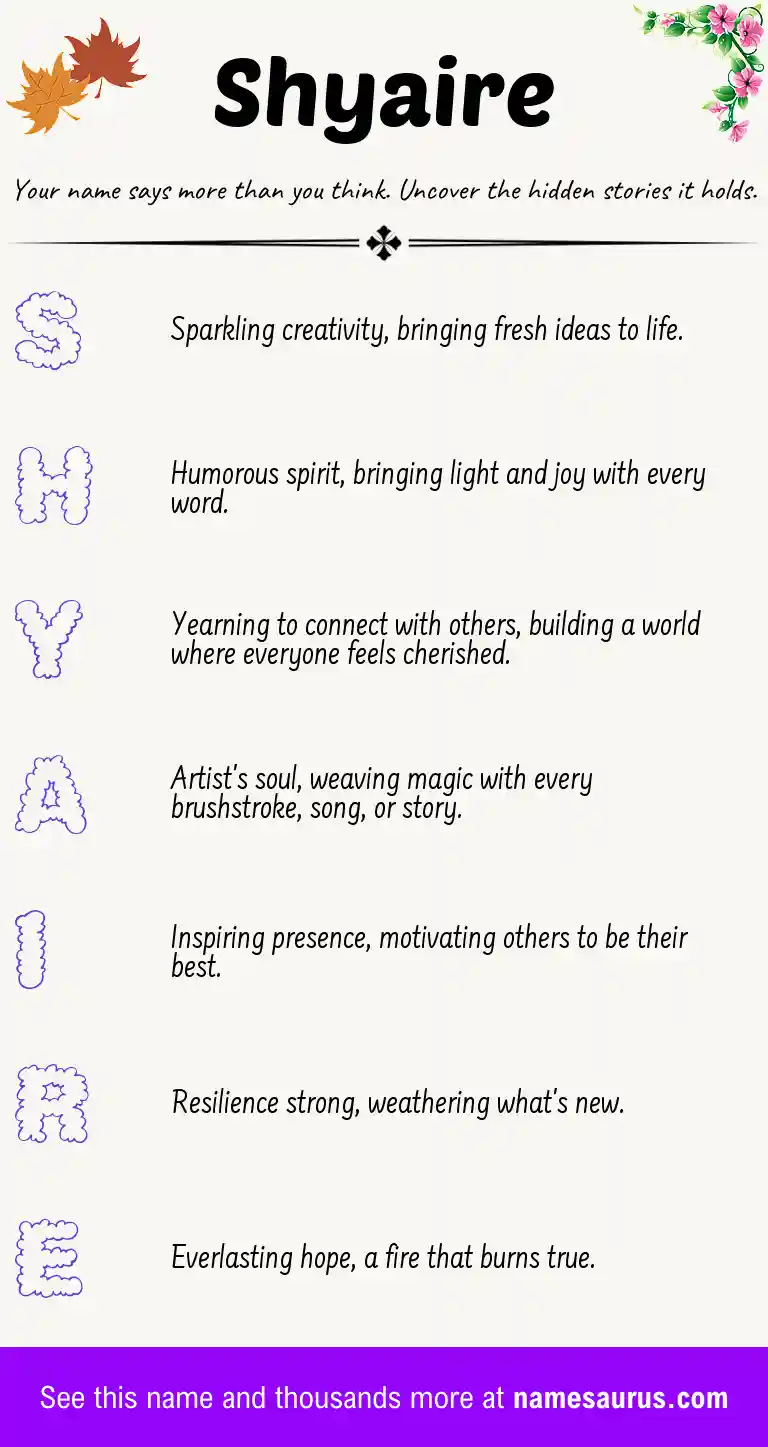 Acrostic poem about Shyaire.