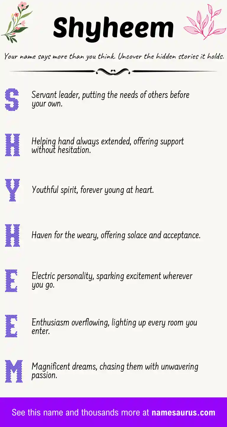 Acrostic poem about Shyheem.