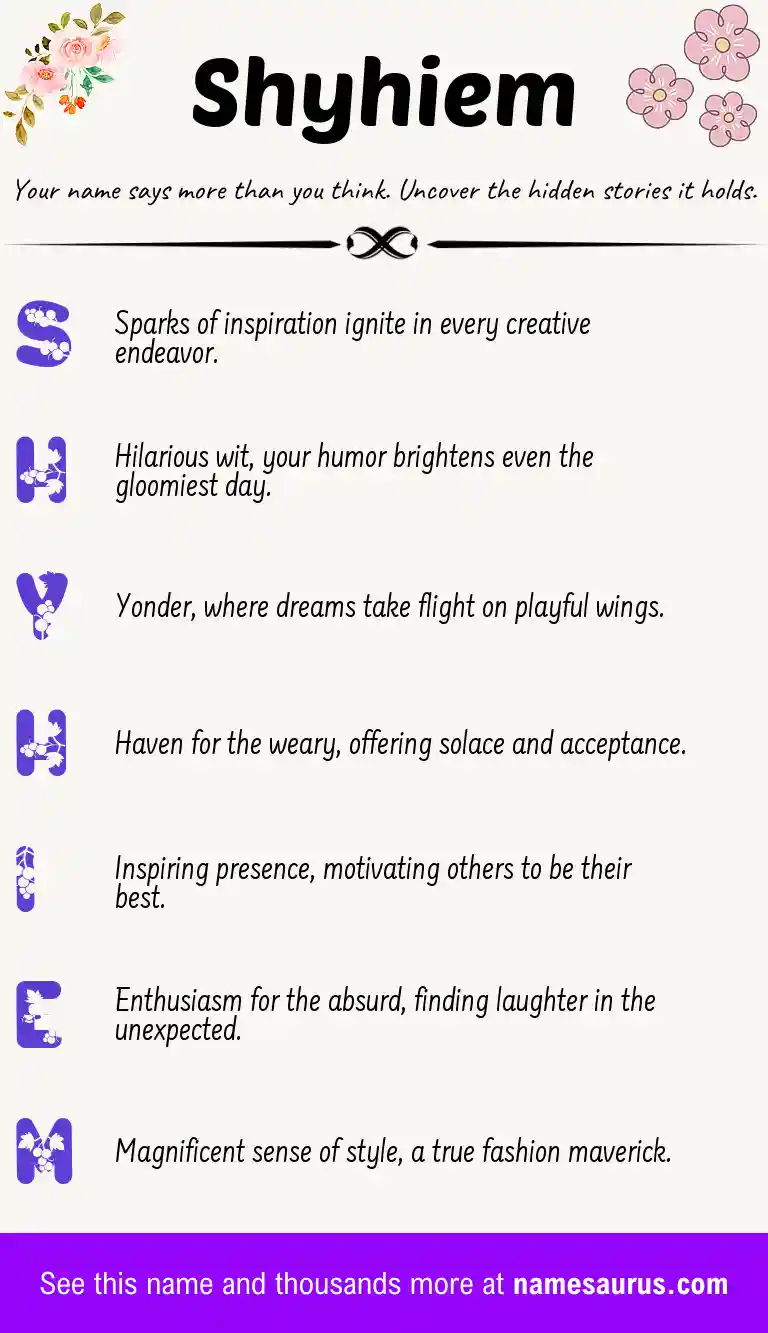 Acrostic poem about Shyhiem.