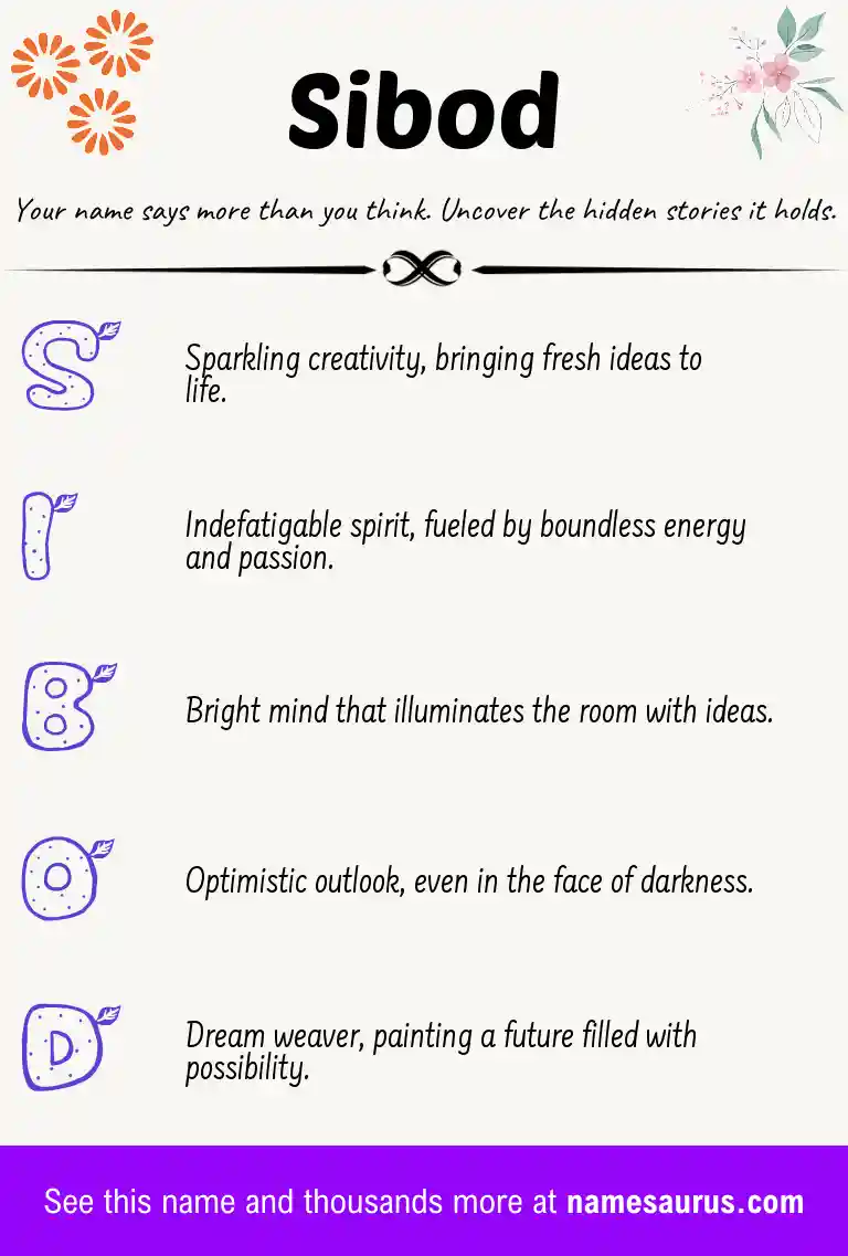 Acrostic poem about Sibod.
