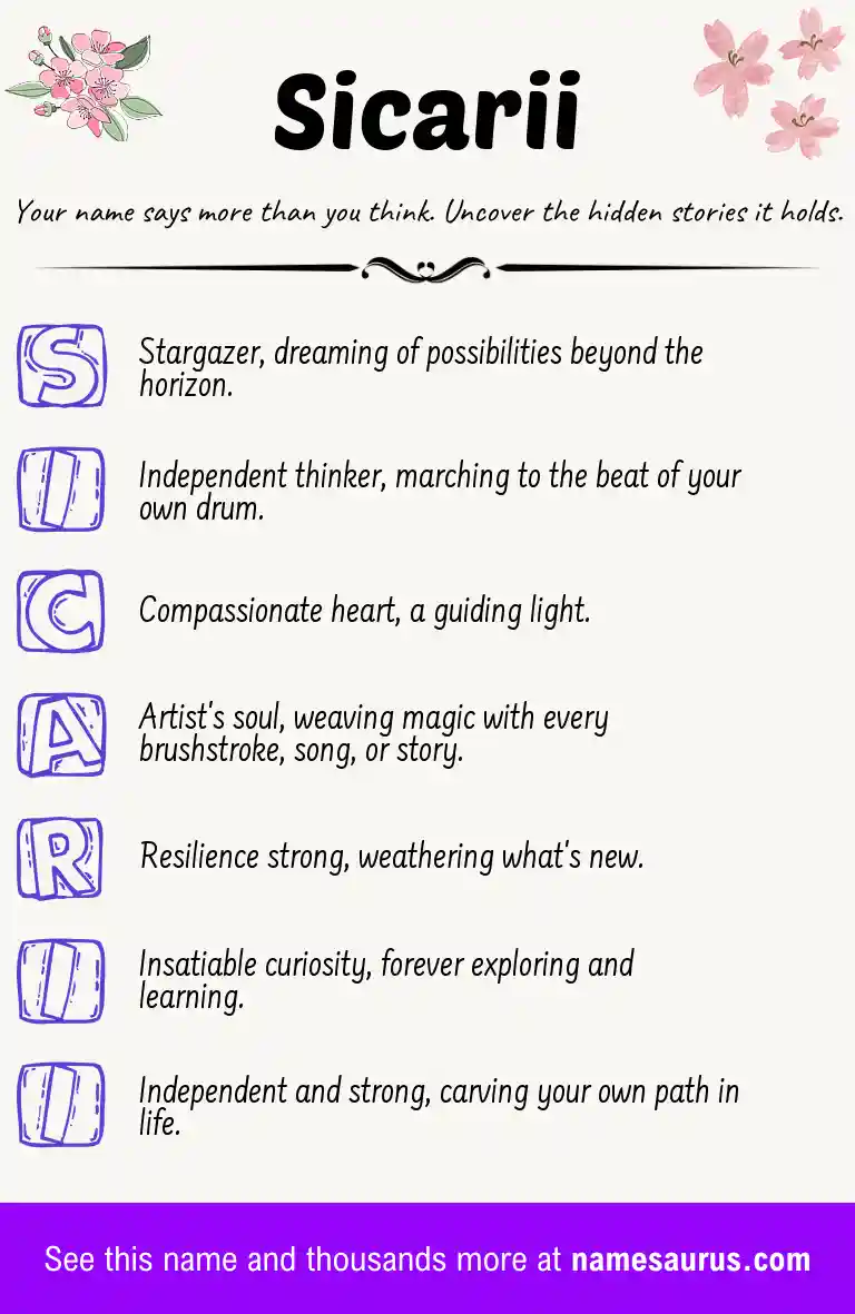 Acrostic poem about Sicarii.