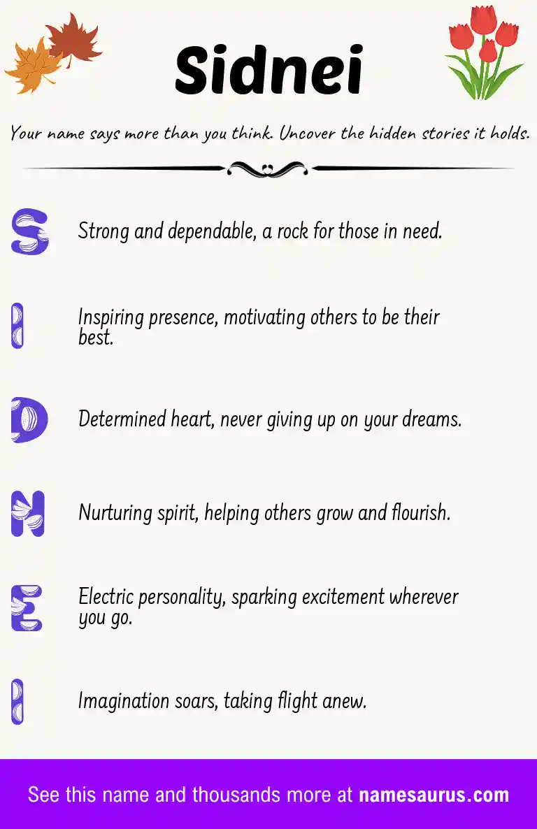 Acrostic poem about Sidnei.