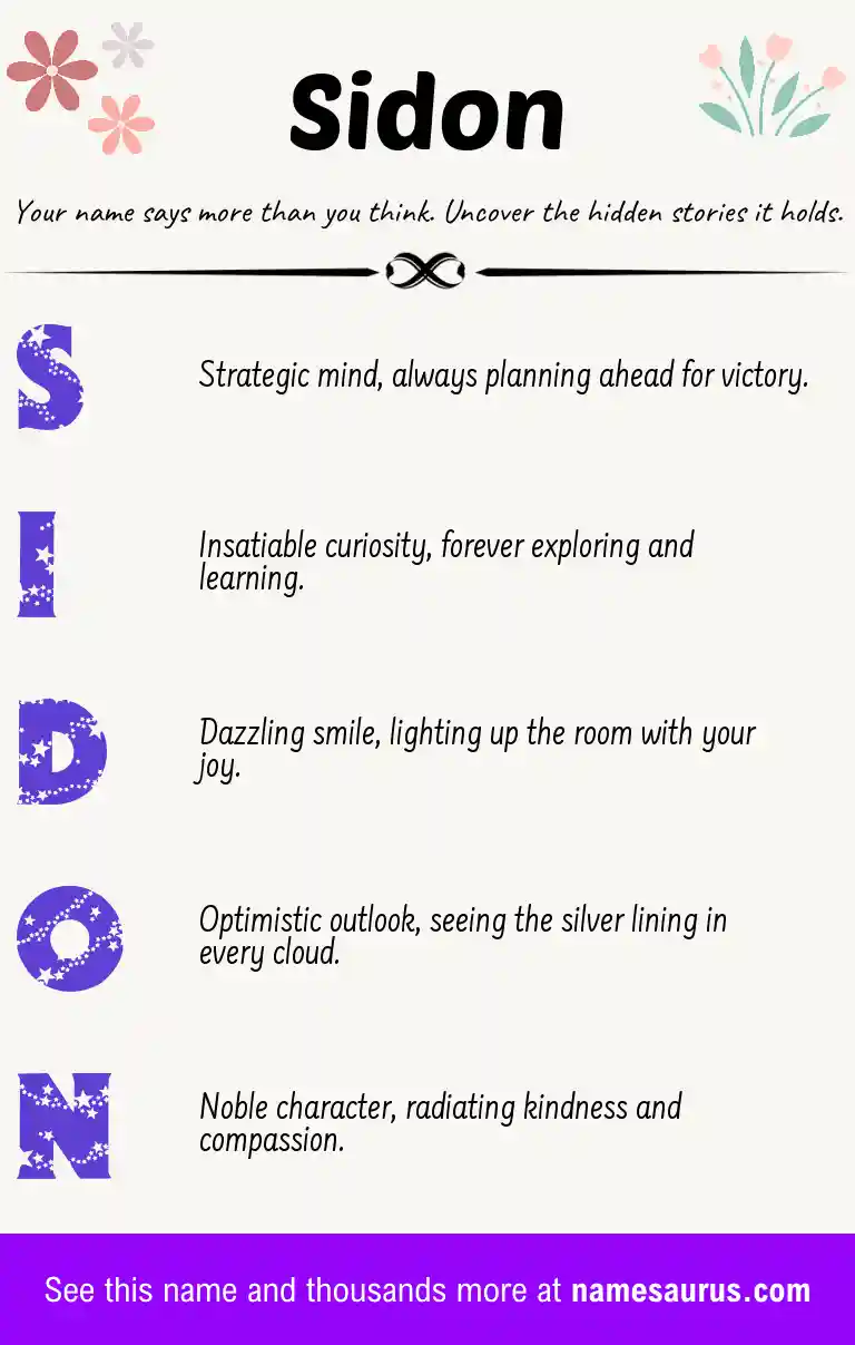 Acrostic poem about Sidon.