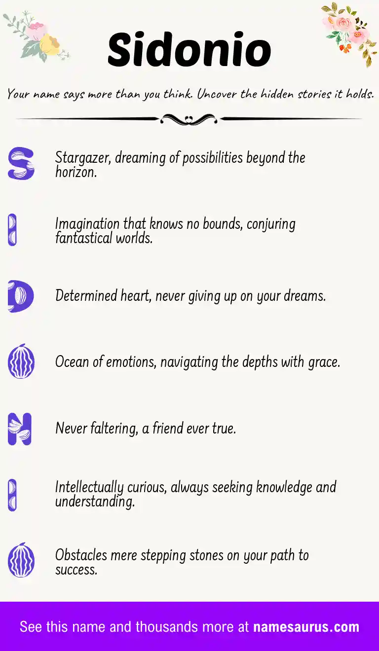 Acrostic poem about Sidonio.