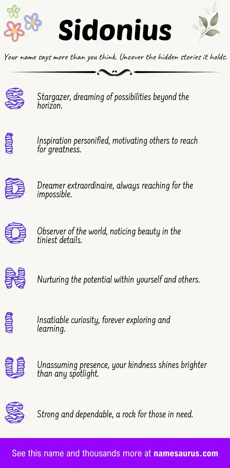 Acrostic poem about Sidonius.