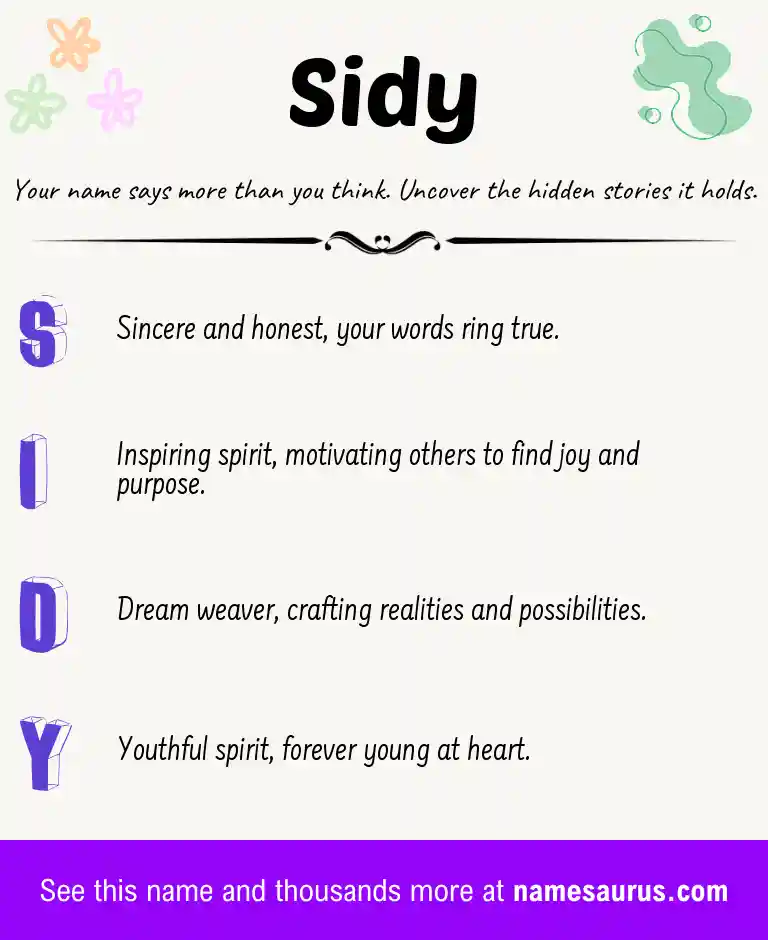 Acrostic poem about Sidy.