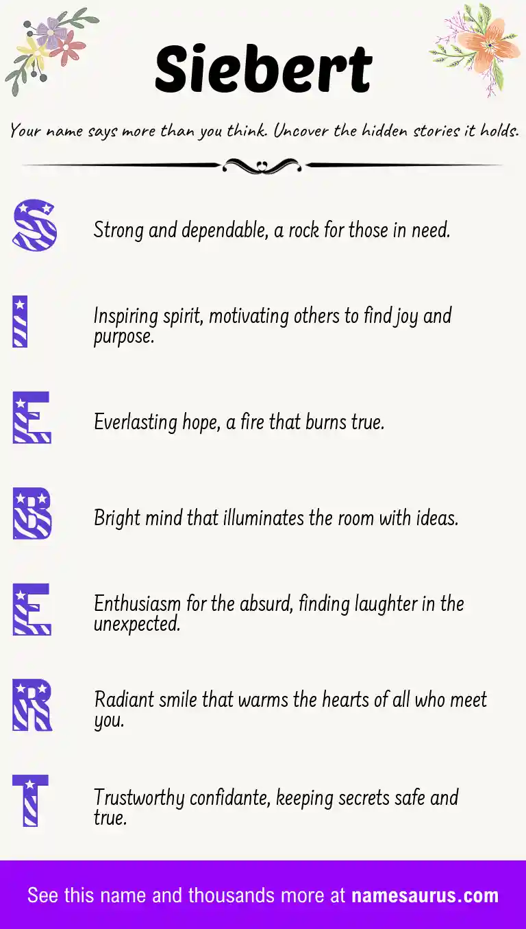 Acrostic poem about Siebert.