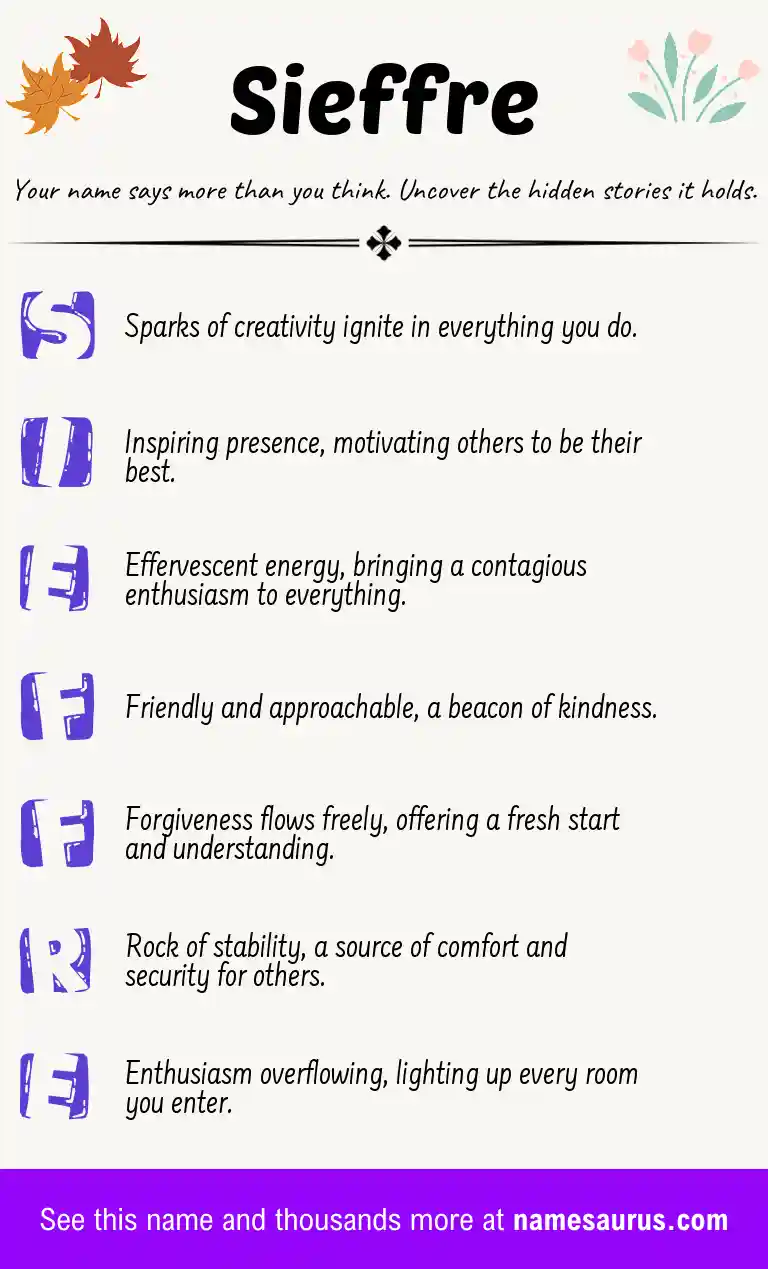 Acrostic poem about Sieffre.