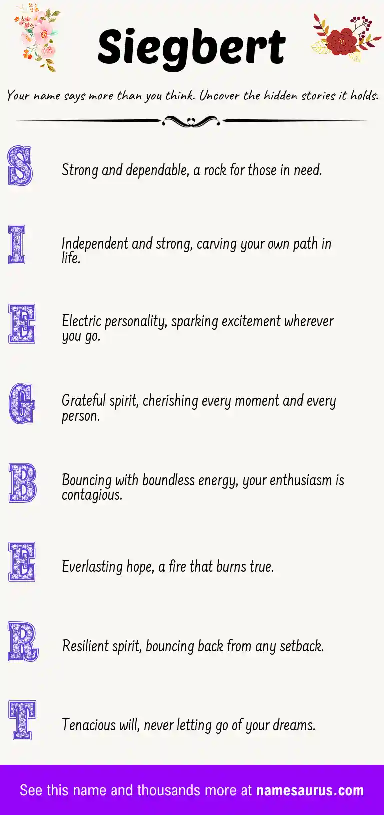 Acrostic poem about Siegbert.