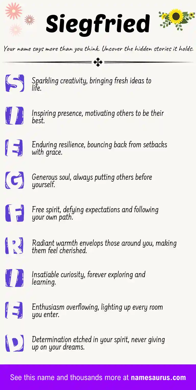 Acrostic poem about Siegfried.