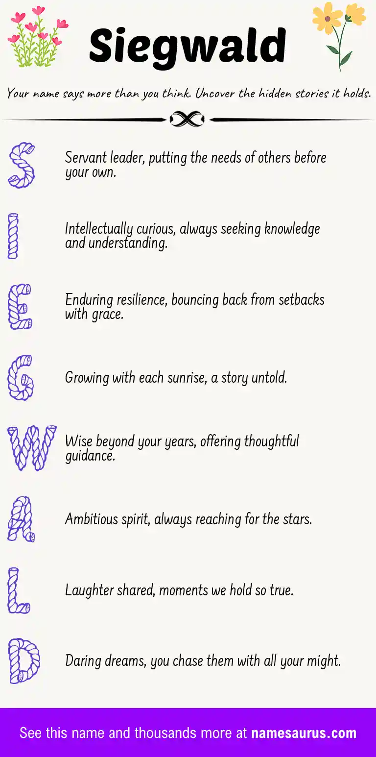 Acrostic poem about Siegwald.