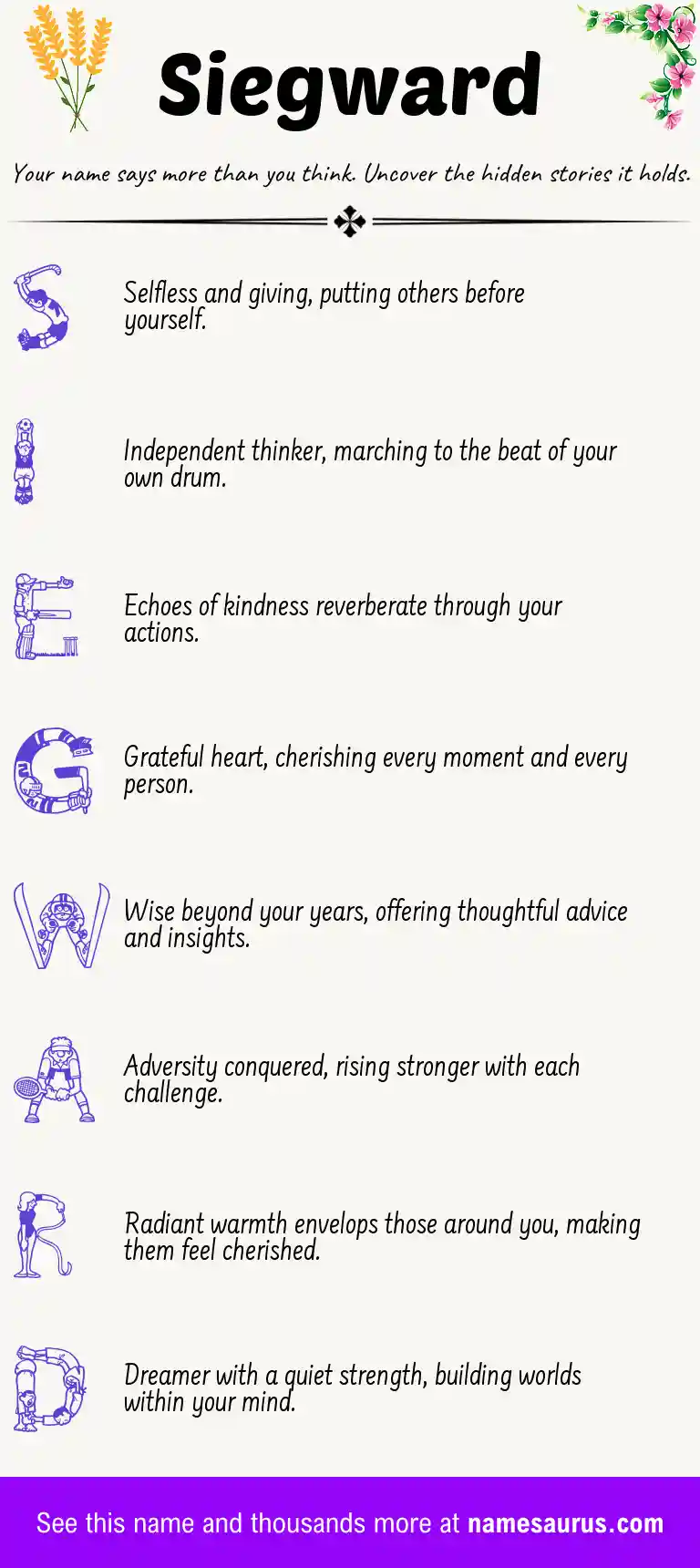 Acrostic poem about Siegward.